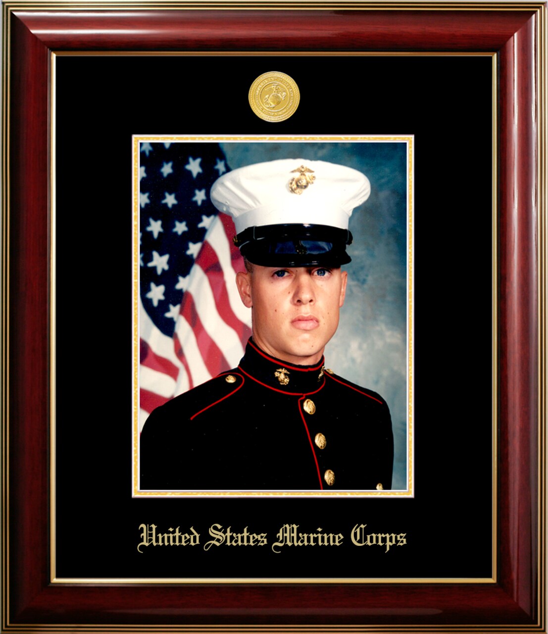 Patriot Frames Marine 8x10 Portrait Classic Frame with Gold Medallion